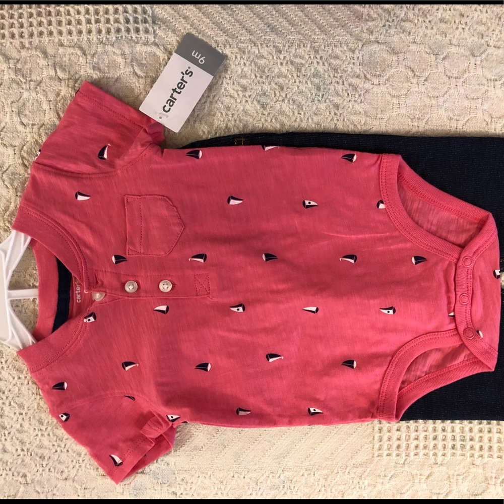 9m Girls Pink Sailboat Top w Stretch Jeans